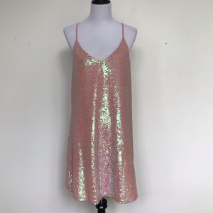 Pink Iridescent Sequin Dress by Dainty Hooligan